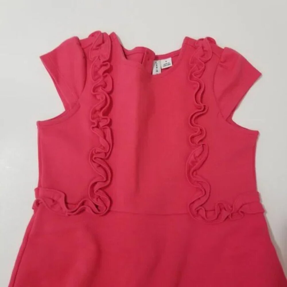 Janie and Jack pink going out dress with side ruffles size 6 (G3) - Picture 6 of 10